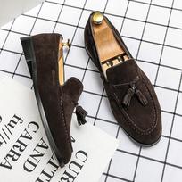 Suede Kutas Laisvalaikio Vyriški Batai Vasariniai Italijos Stiliaus Minkšti Mokasinai Vyriški Loaferiai Aukštos Kokybės Batai Vyriški Plokščiapadžiai Vairavimo Batai 38 ruda