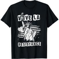 Vintage Vive La Resistance Statue Of Liberty Freedom T-Shirt S juoda