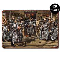 Vintažinis David Mann Motociklininko Metalo Ženklas es Retro Baikerių Kūrinys su Klasikiniais Chopperiais Gyvos Muzikos Scena Namams aluminum 20x30cm