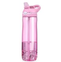 500ml / 750ml / 1000ml Tritan Water Bottle with Straw Eco-Friendly Durable Gym Fitness Outdoor Sport Shaker Drink Bottle 1Pc 500ml rožinė