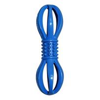 Rubber Pet Toy Dumbbell Shape with Raised Particles Dog Toy Cleans Teeth Massages Gums Toy Enhances Oral Health Chew Toy mėlyna