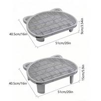 Efficient Cats Litter Mat With Double Drainages For Easy Maintenances And Easy Cleaning Litter Step for Trapping Litter rožinė