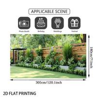 2D Wooden Fence Greenery Background Cloth for Photo Booth & Party Decor 47.2x31.5inch/120*80cm
