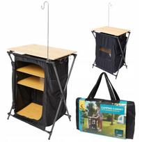 Froyak turistinis stalas 46 x 60 x 85 cm juodas, idealus stovyklavimui