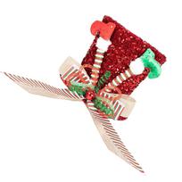 Christmas Tree Toppers Hat Christmas Tree Ornament Christmas Supplies for Winter Holiday Home Christmas Tree Decorations 1 raudona