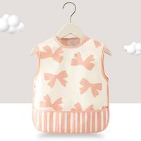 Cute Style Cartoon Pattern EVA Bibs Pocket Design Waterproof Waterproof Bibs Adjustable with Straps Apron Children Wear 110 rožinė