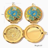 2Pcs Stainless Steel Mother's Day Photo Locket Frame Pendants 18K Gold Plated Enamel Round Charms For DIY Necklace