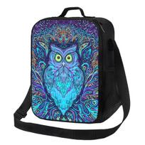 Owl Mandala Thermal Insulated Lunch Bag Women Animal Portable Lunch Tote for Work School Travel Multifunction Bento Food Box S įvairiaspalvis