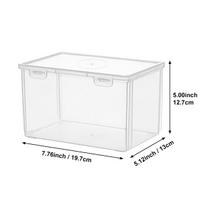1pc transparent plastic desktop storage box, for storing miscellaneous items such as chargers, remote controls, masks, etc gryna