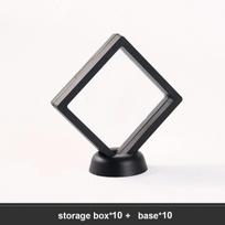 10pcs,Floating display box with base, transparent film display box, challenge coins, specimens, jewelry display and storage (as the picture,7x7cm)