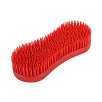 1Pcs Colorful Horse Grooming Brush Hard Bristle Silicone Horse Accessories Plastic Equestrian Massage Tool raudona