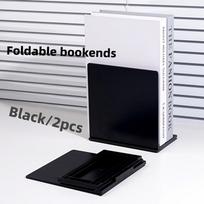 2pcs Foldable L-Shaped Bookends with Dividers - Portable PP Material, Ideal for Home Office Organization,  Book Organization juoda