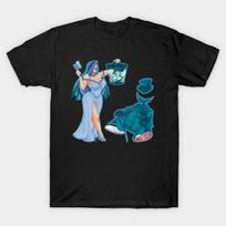 Men Black Print T-shirt Haunted Couple No-Cut Transfer Paper Print Cotton Tshirt S įvairiaspalvis