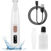 Waterproof Pet Hair Trimmer for Safe Home Grooming - Dog Paw Clipper with LED Light Display & 18mm Wide Blade balta