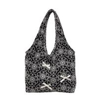 Fashi Cute Everyday Essential Embossed Tote Bags Work Casual Outings Women's Handbags Bows Large Capacity Youth Shoulder Bag juoda