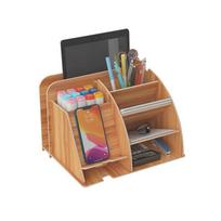 Organizador de escritorio de madera para teléfono móvil papelería y accesorios de oficina