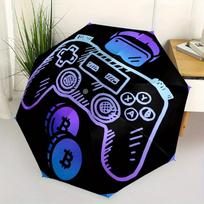 Virtual Reality (VR), Bitcoin Gaming themed, Eight ribbed, Self folding umbrella Is Suitable for Everyday Outdoor Use and Is An Ideal Gift f