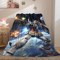 Mobile Suit Gundam Soft Flannel Blanket Lightweight Cozy Microfiber Blanket for Couch Bed LXR104 75x90cm