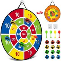 26 Inches Kids Dart Board Set, Dart Board for Kids, Double Sided with 12 Sticky Balls, Indoor Outdoor Party Games Toys for 3 4 5 6 7 8 9 10 11 12 Year