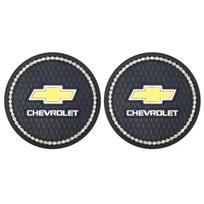 For CHEVROLET Malibu Silverado Cruze Spark Aveo Captiva Trax Sail Orlando Car Emblem Interial Cup Diamond Coaster Anti-slip Mat juoda
