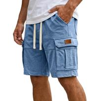 Mens shorts casual multi pocket design gym shorts men comfortable fit mens athletic shorts for daily activities mens workout shorts S mėlyna