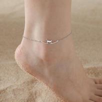 Lucktune Cute Cat Paw Pendant Anklets Women Stainless Steel Moon Cat Animal Foot Chain Fashion Summer Beach Jewelry Couple Gift