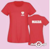 Personalised Koszulka Damska Polska Poland T- Shirt Female Red S