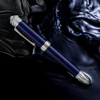 Hongdian N25 Piston Fountain Pen EF/F Nib ,2025 Snake Year Limited Writing Gift Pen School Supplies (blue,EF) mėlyna