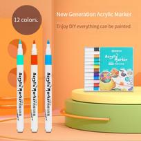 12/60 Colors Acrylic Marker Rock Painting Kit for Kids Children Stone Paint Pens Set Ceramic Glass Wood DIY Crafts Art Supplies