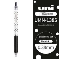 Uni-ball Signo UMN-138 Gel Pen,0.38mm Fine Rollerball Pens,Cute Polka Dot Grip for Journaling,Take note&Planner Japanese Quality