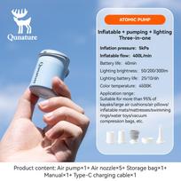 Qunature Air Pump Inflatable Lightweight Pumping Camping Light Type-C Charging Mini Portable Outdoor Inflator Pump