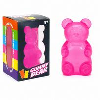 Minkštas želinis meškutis 8 cm Lėtai atsistatantis - Antistresinis želinis meškutis žaislas, Minkštas spaudomas, Rožinis