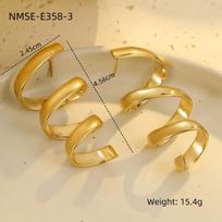 GEMCHIC Women's Vintage Retro Metal Spiral Stud Earrings Exaggerated Geometric Ear Cuff Fashion Statement Jewelry 18K