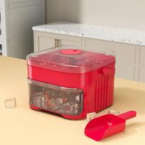 Ice Maker with Easy Press Cap with Easy-press Lid Double-layer Ice Cube Machine Reusable Large Capacity Ice Cube Mold Amagi raudona