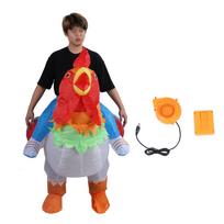 Inflatable Ride On Rooster Costume Waterproof Lightweight Durable Cute Chicken Blow Up Suit for