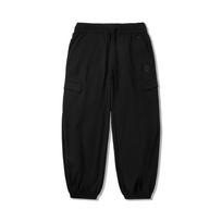 Li Ning X Jackie Chan Collaboration Kung Fu Series Sports Minimalist Solid Color Loose Fit Cuffed Casual Pants Men bottoms Black AKXV051-2 M
