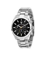 Maserati Attrazione Chronograph Stainless Steel Black Dial Quartz R8853151010 Men's Watch juoda