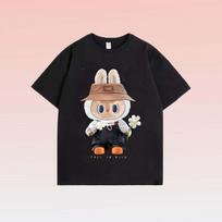 LABUBU printed unisex t-shirt wide round neck casual fashion top S