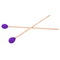 1 Pair Marimba Stick Mallets Beech Handle Xylophone Instrument Accessories Blended YarnPurple