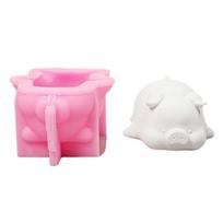 Piggy Animal Figurine Silicone Candle Molds for Handmade Candle Soap Making Cement Gypsum Silicone Molds for Art Craft 1