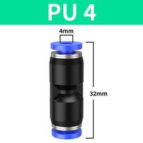 10 vnt. Sunkvežimio oro žarnos greitoji jungtis, tiesioginė, PU4-16mm, skirta automobilio prijungimui black