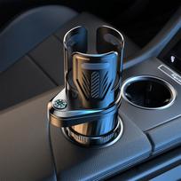 Car Two-in-one Water Cup Holder Plastic Foam Shelf , 360-degree Rotating Base Car Built-in Rack Drink Cup Holder Expander juoda