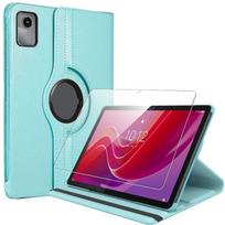 Coque + Verre Trempé pour Lenovo Tab M11 2024, Rotation 360° Antichoc Cuir Synthétique Bleu mėlyna