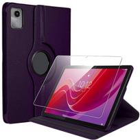 Coque + Verre Trempé pour Lenovo Tab M11 2024, Rotation 360° Antichoc Cuir Synthétique Violet violetinė