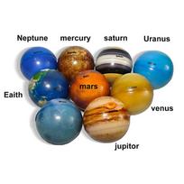 Eight Children Planets Bouncy Ball Toys Moon Star Sponge Elastic Printing Star Ball Educational Stress Easing Toys Teaching Aids