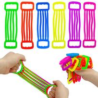 Children 5Pcs Fun Tpr Arm Puller Toys Colourful Soft Rubber Rope Stretch Rope Stress Easing Training Toys Festival Gift OneSize