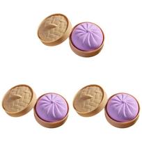 Giant 3Pcs Dumpling Squeeze Toys Anxiety Easing Fidget Toy Simulation Food Steamed Stuffed Bun Soft Squeeze Decompression Dough