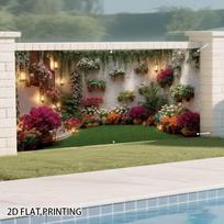 2D Moroccan Flower Garden Backdrop, Lush Floral Wall Photography Background for Party & Photo Booth 47.2x31.5inch/120*80cm