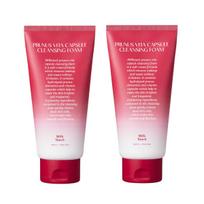 Milk Touch Prunus Domestica Vita Capsule Cleansing Foam Deep Pore Facial Cleanser 300ml Duo (2-Pack)