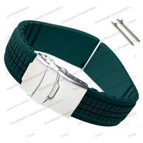 20mm 22mm Universal Quick Release Extended Soft Silicone Rubber Strap for Men Waterproof Watch Band Cuttable Adjust Bracelet 20mm žalia